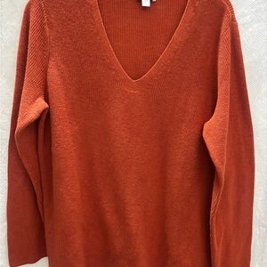 J. Jill V-Neck Sweater in Rich Orange